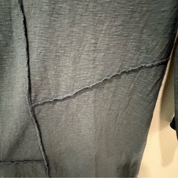 Cut Loose M Long Sleeve A-Line Blue Tunic Cotton Linen Blend Lagenlook Bohemian - Picture 5 of 9